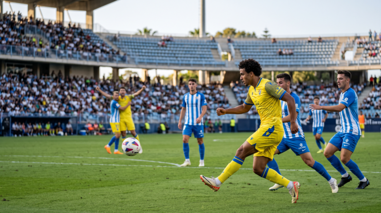 Original editorial football image for a Moroccan sports news article about a fictional Moroccan winger assisting in a 3-1